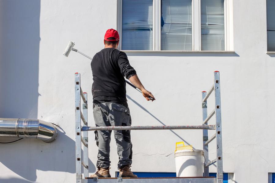 Fassade wird gestrichen